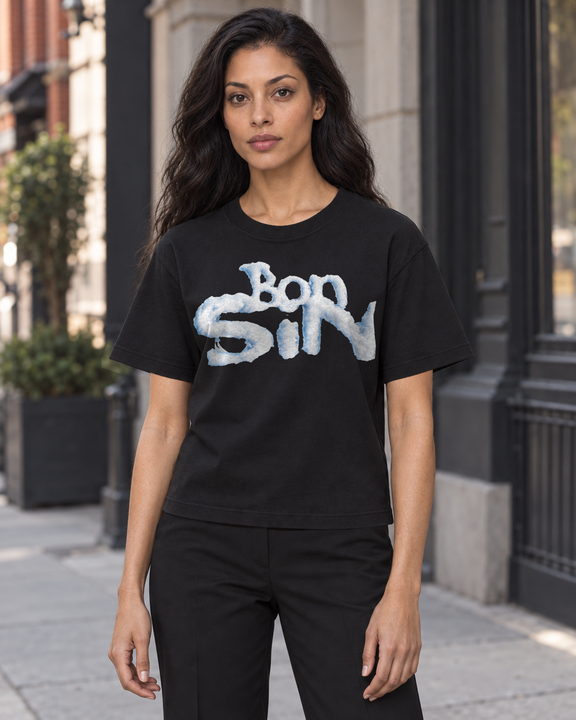 Bón Sin Sent Me An Angel — Black — Front