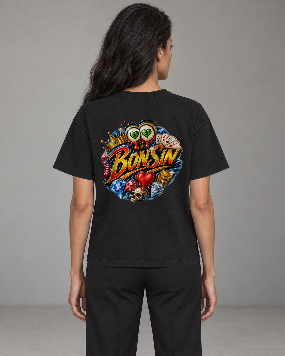 Bón Sin Casino Royale T-Shirt — Black — Back