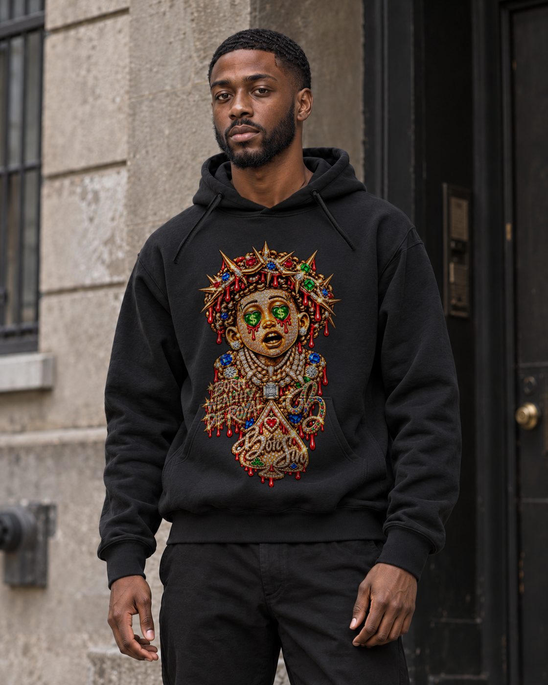 Bón Sin Jet Lifestyle Hoodie — Black — Front