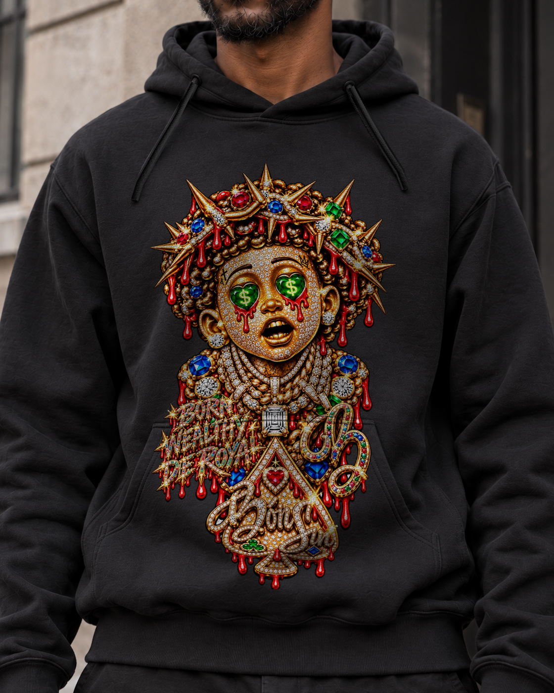 Bón Sin Jet Lifestyle Hoodie — Black — Detail