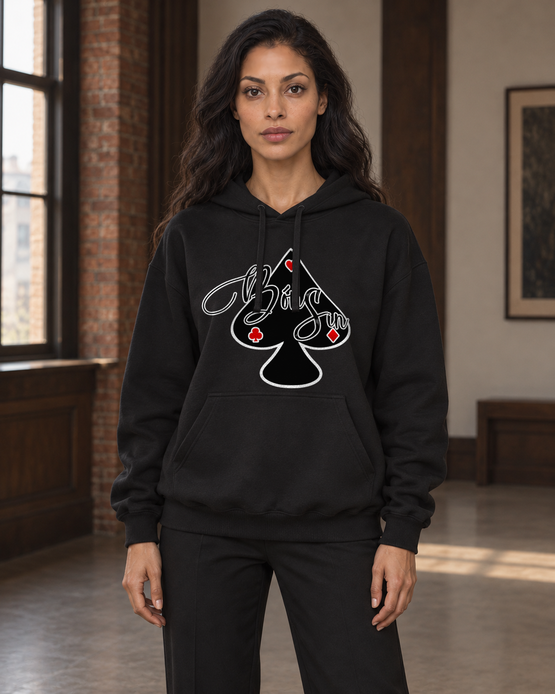 Bón Sin Loud Statements Hoodie — Black — Front