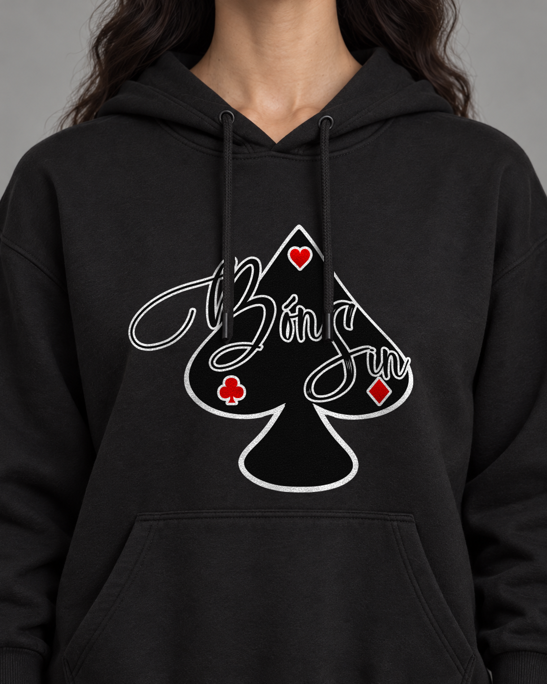 Bón Sin Loud Statements Hoodie — Black — Detail