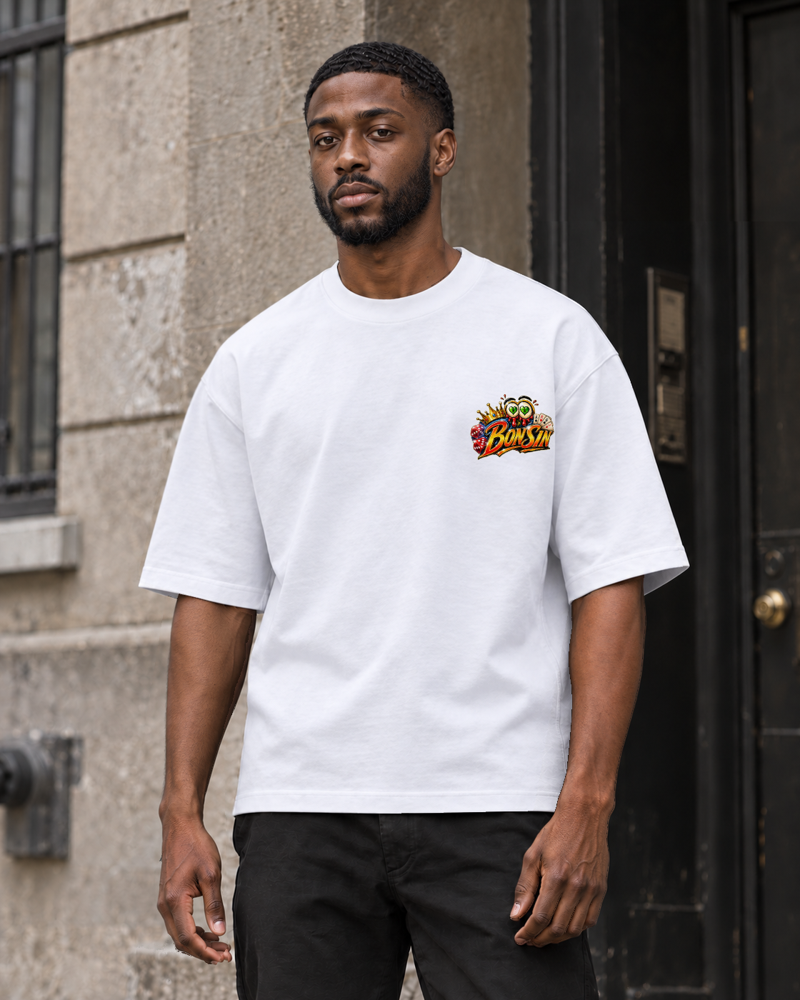 Bón Sin Casino Royale T-Shirt — White — Front