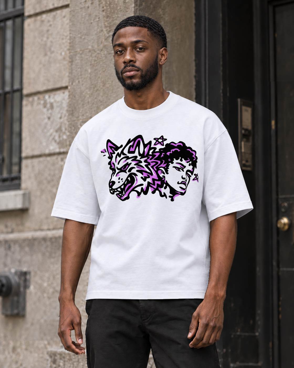 Bón Sin My Wolf and I T-Shirt — White — Front