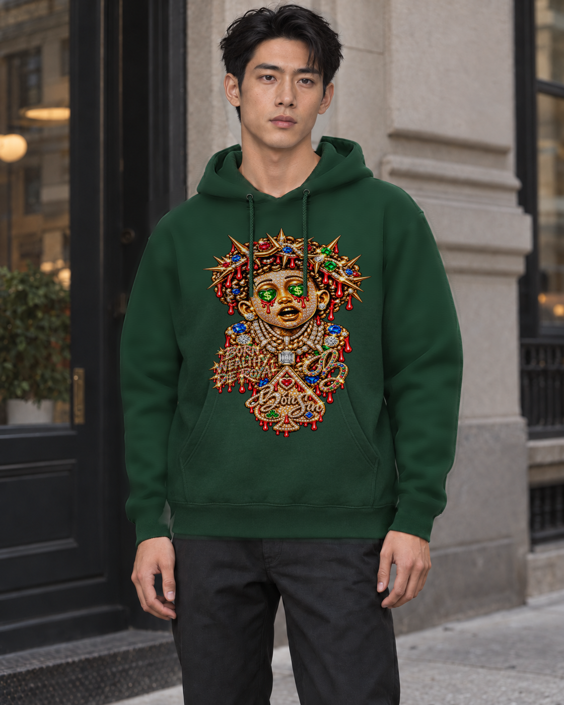 Bón Sin Jet Lifestyle Hoodie — Green — Front