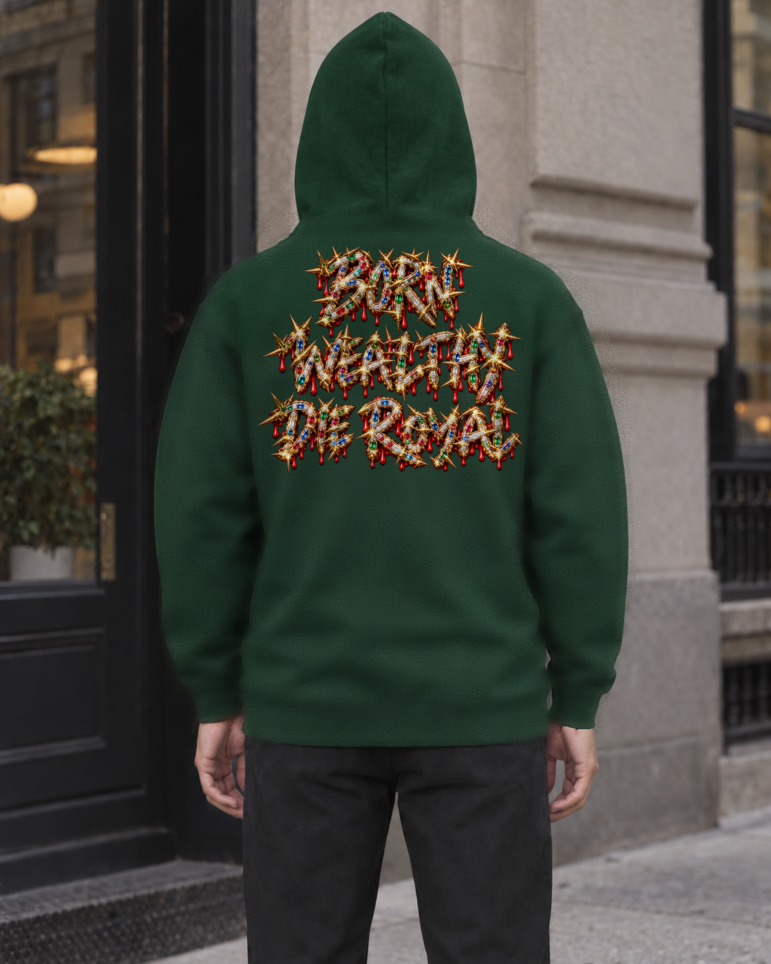 Bón Sin Jet Lifestyle Hoodie — Green — Back
