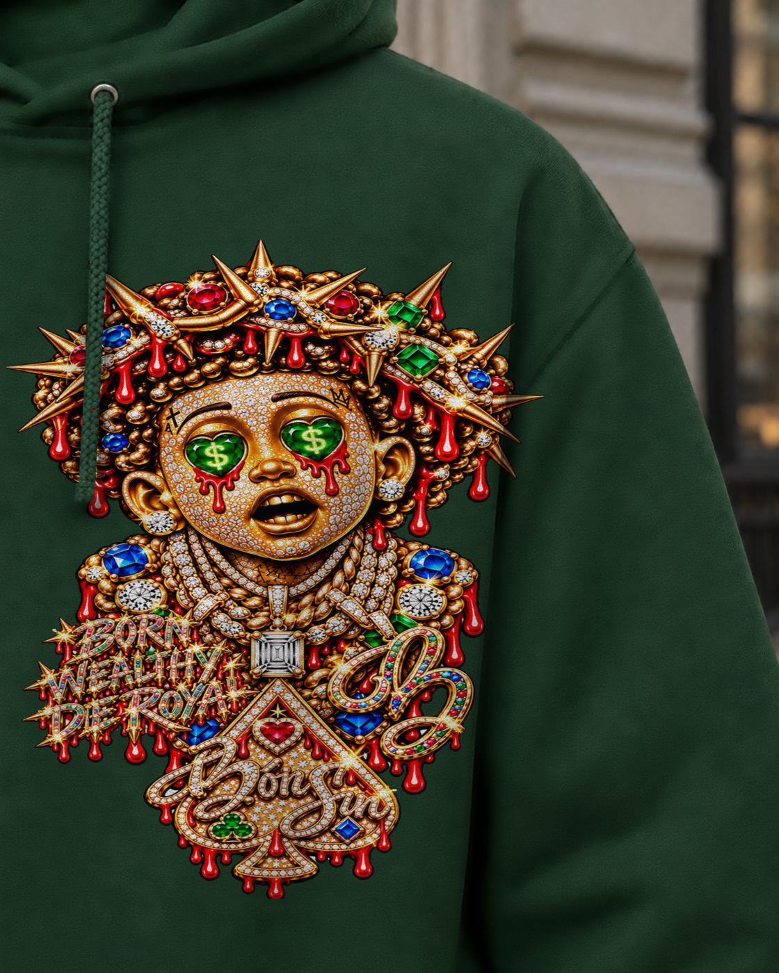 Bón Sin Jet Lifestyle Hoodie — Green — Detail