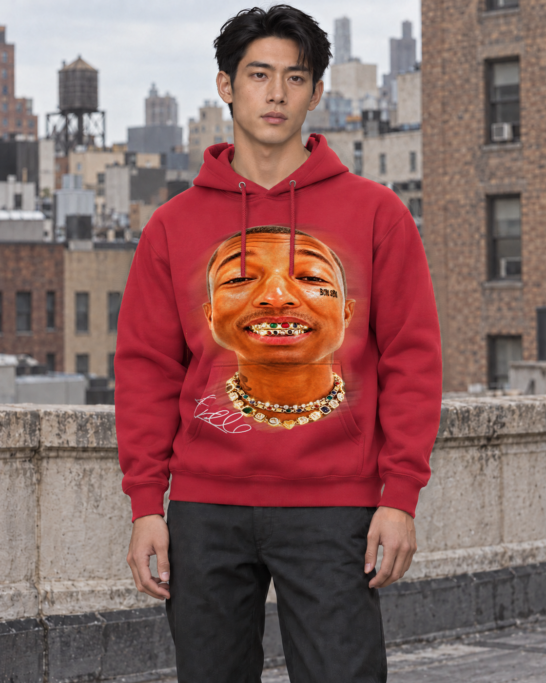 Bón Sin Beat the System Hoodie — Red — Lifestyle