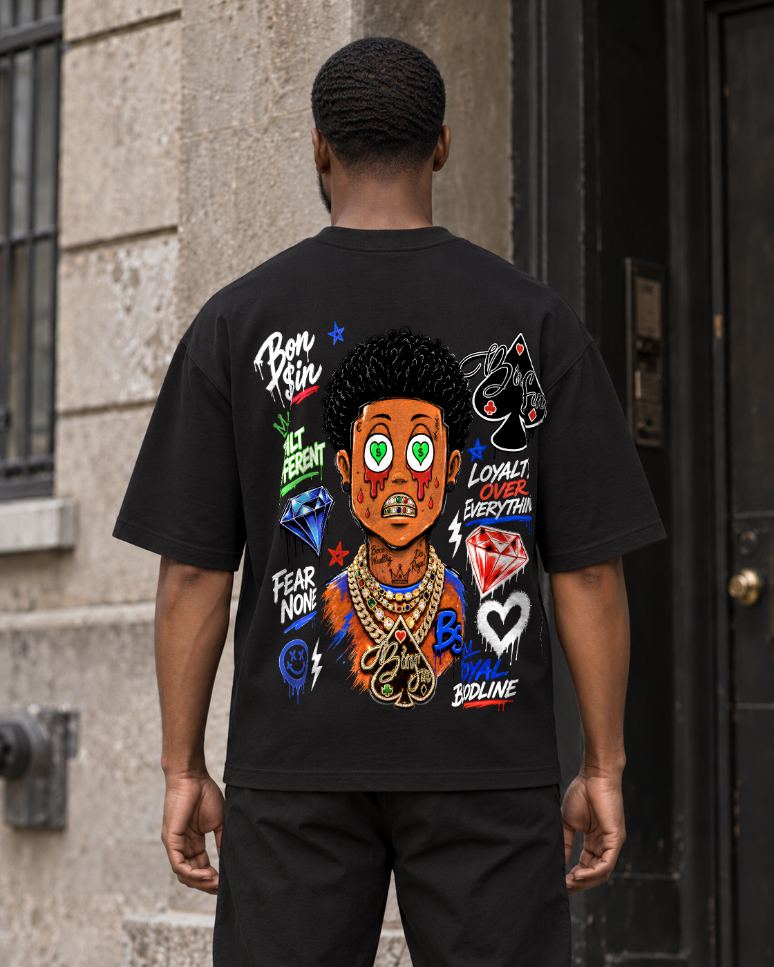 Royal Pressure T-Shirt — Black — BACK — approved Fall campaign