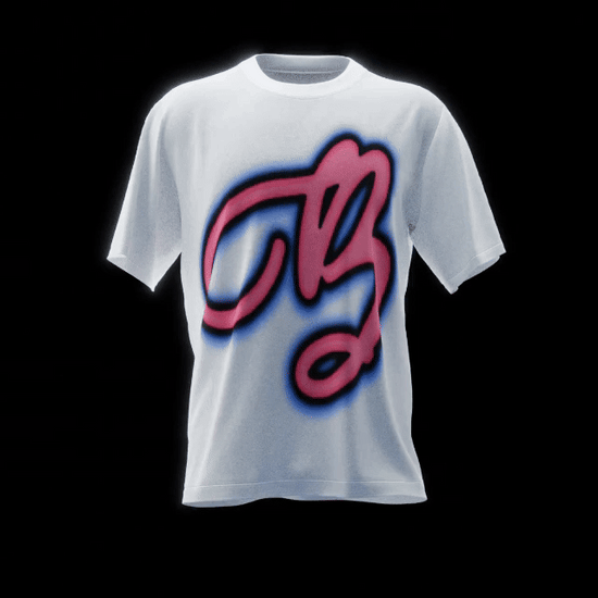 Bon Sin AirBrushed White T-Shirt — animated product preview