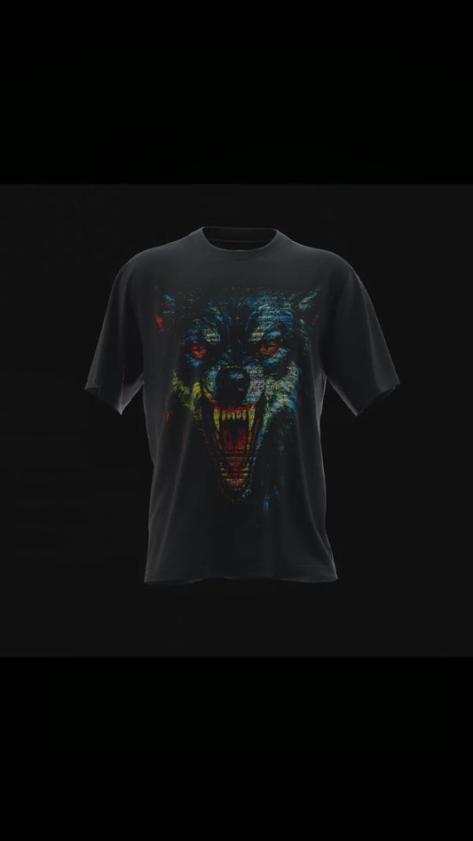 The Lone Wolf On A Hunt T-Shirt Black